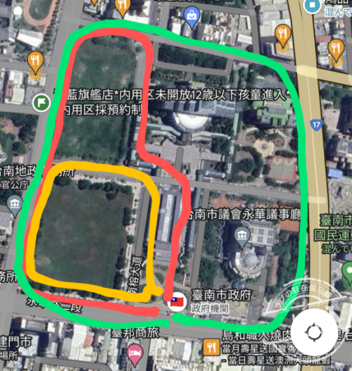 臺南市政府のルート案